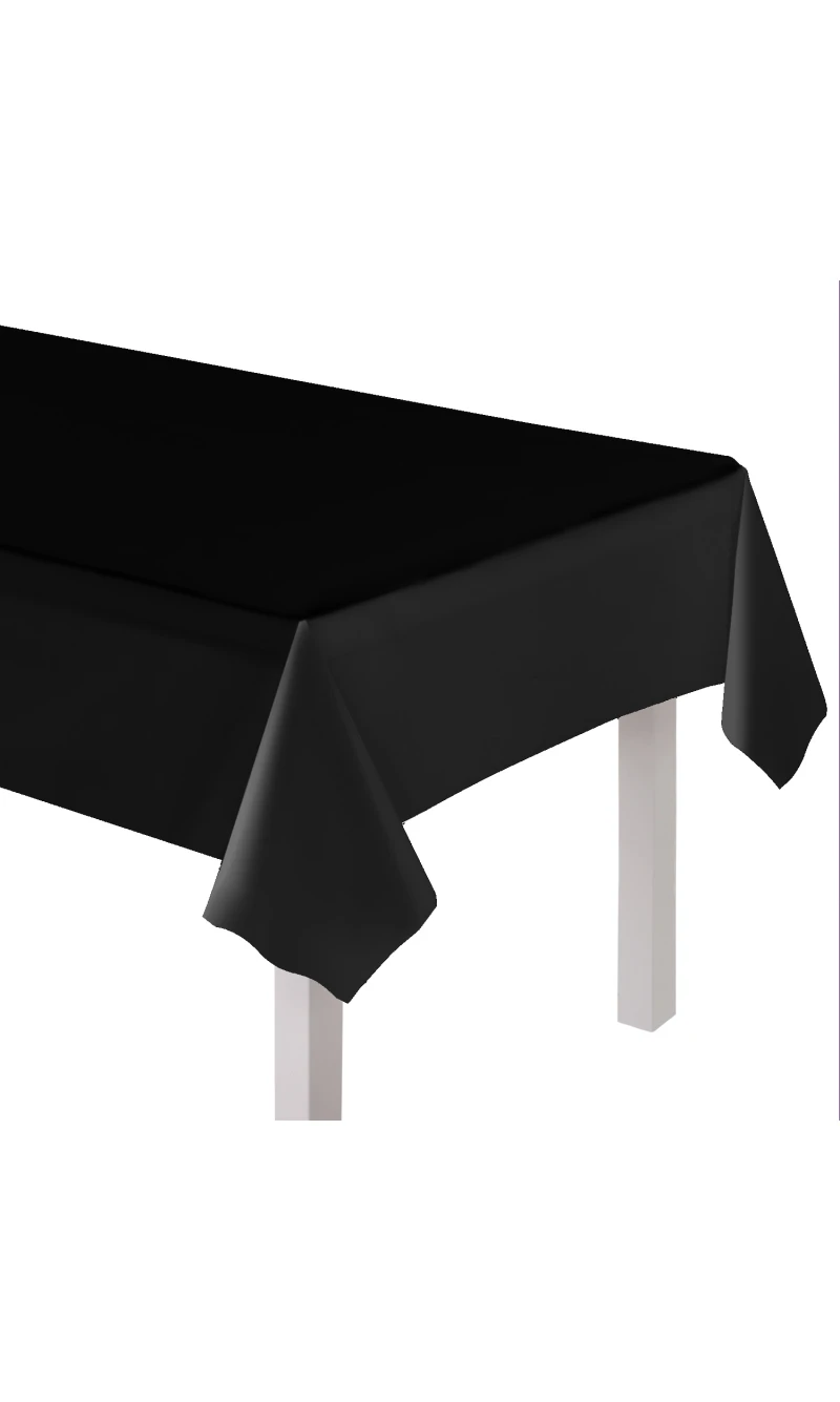 Solid Color Party Plastic Tablecover 137x274cm Black (Charcole)