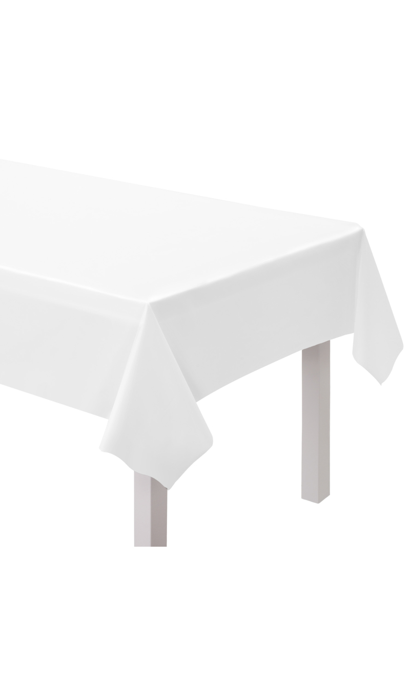 Solid Color Party Plastic Tablecover 137x274cm White (Coconut)