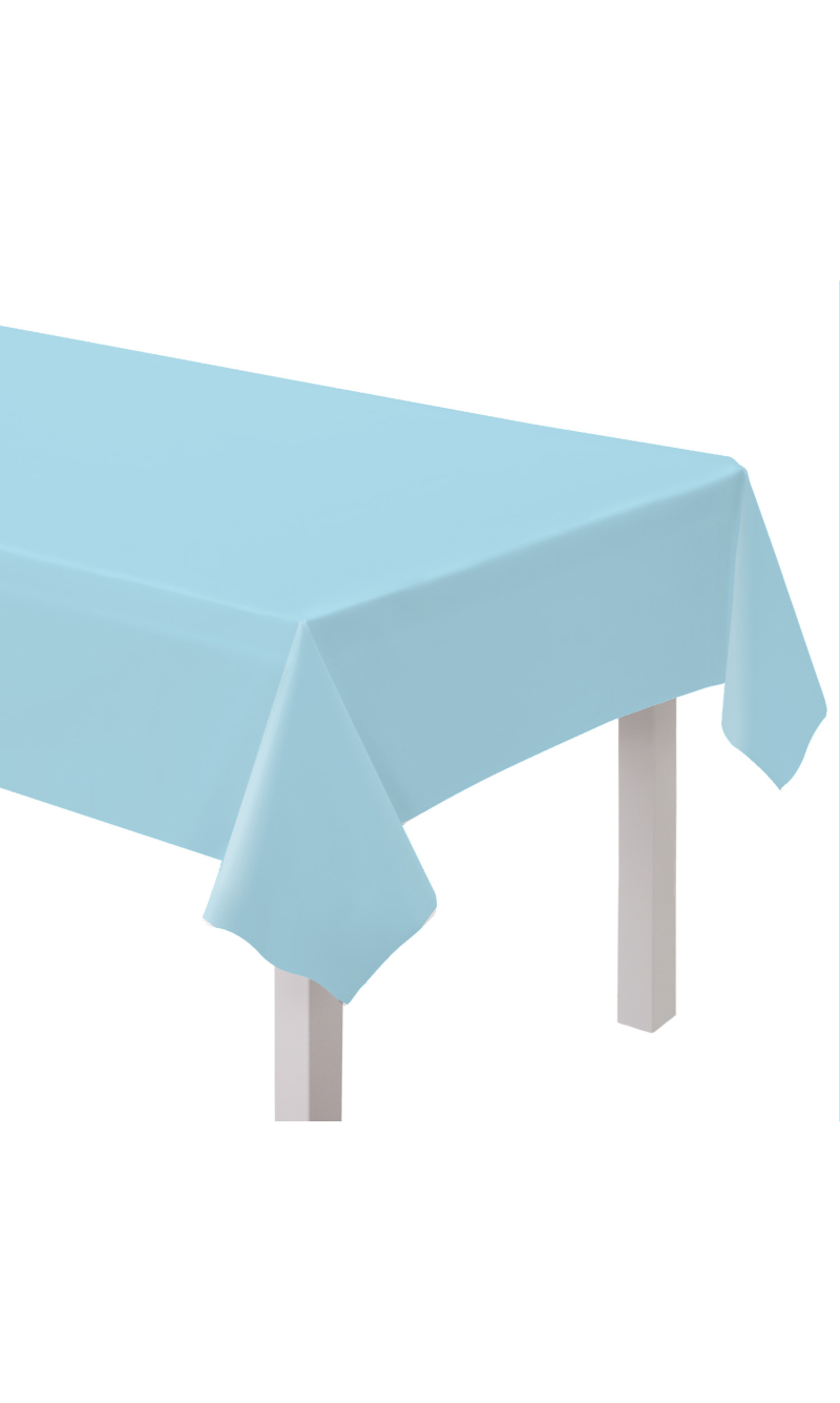 Solid Color Party Plastic Tablecover 137x274cm Light Blue (Clear Sky)