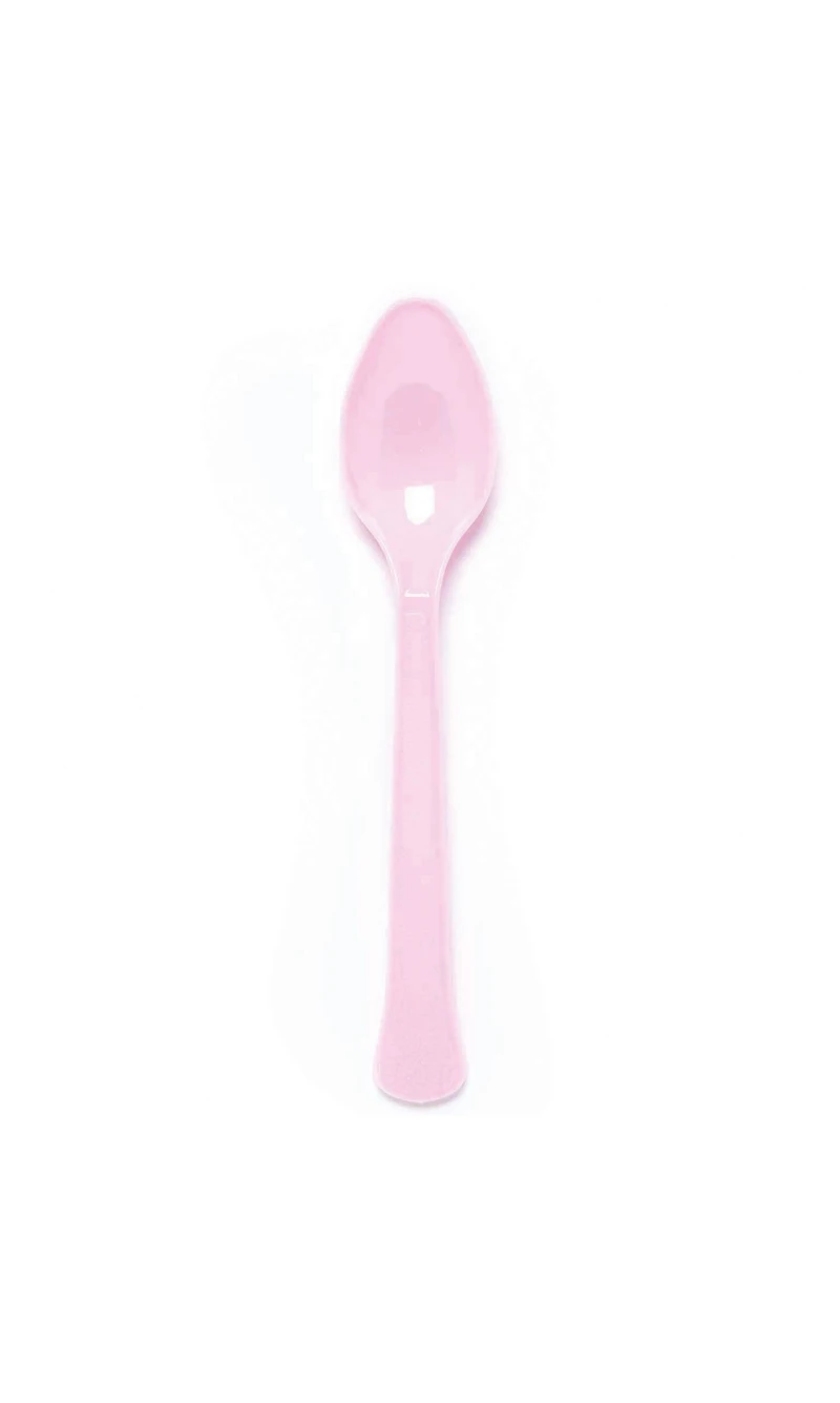 Solid Color Party Plastic Spoons Light Pink (Marshmallow) - 24pk