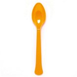 Solid Color Party Plastic Spoons Orange (Pumpkin) - 24pk