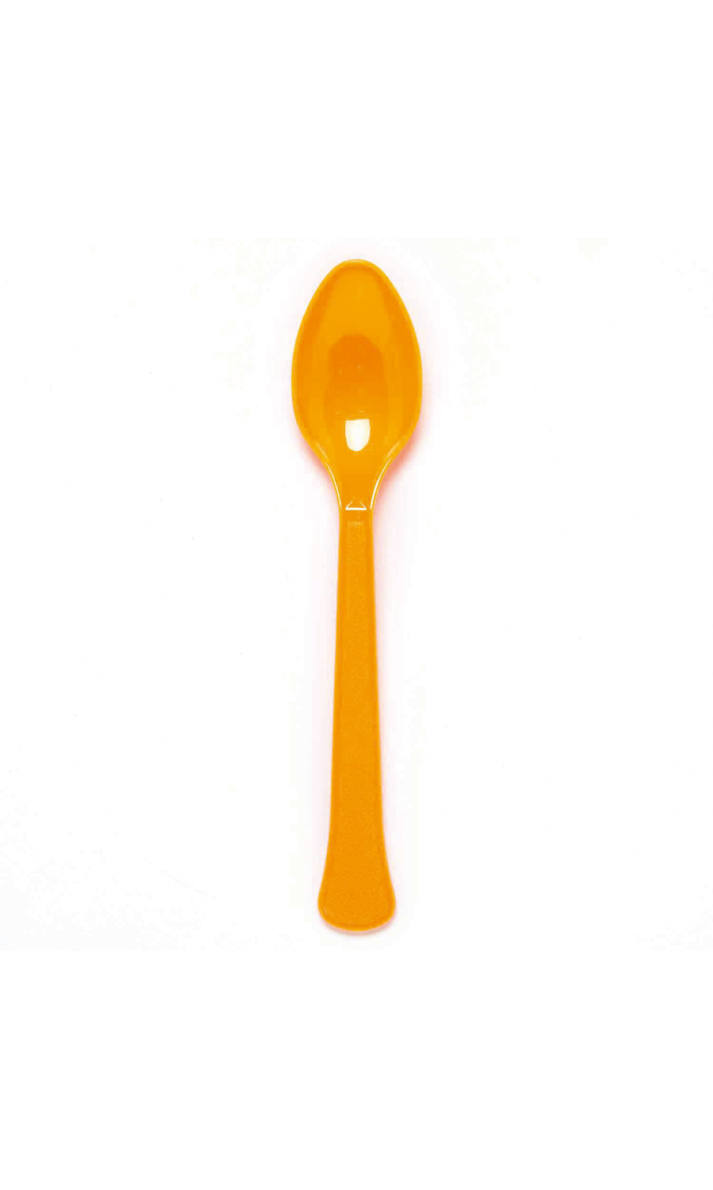 Solid Color Party Plastic Spoons Orange (Pumpkin) - 24pk