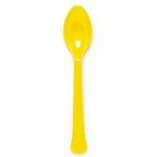 Solid Color Party Plastic Spoons Yellow (Buttercup) - 24pk