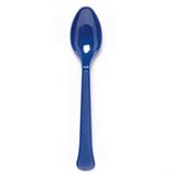 Solid Color Party Plastic Spoons Blue (Blueberry) - 24pk