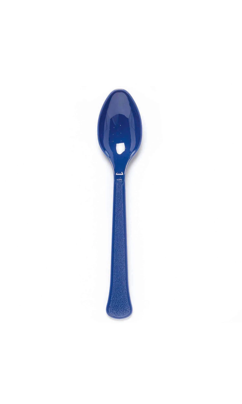 Solid Color Party Plastic Spoons Blue (Blueberry) - 24pk