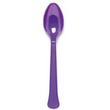 Solid Color Party Plastic Spoons Purple (Grape) - 24pk