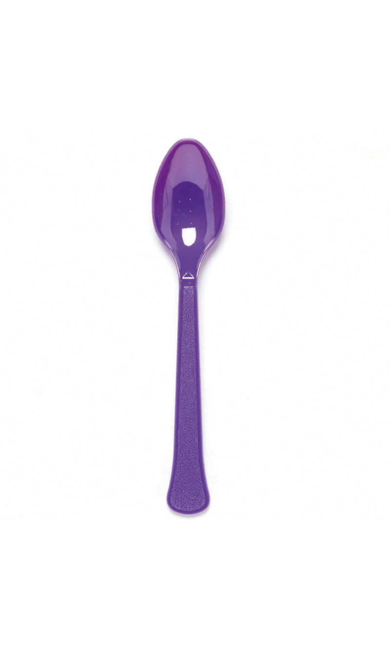Solid Color Party Plastic Spoons Purple (Grape) - 24pk