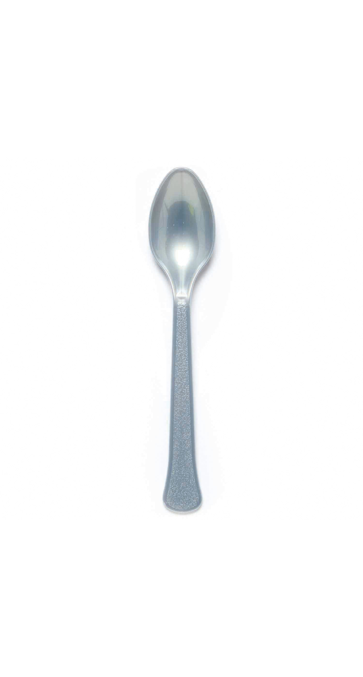 Solid Color Party Plastic Spoons Silver (Graphite) - 24pk