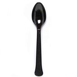 Solid Color Party Plastic Spoons Black (Charcole) - 24pk