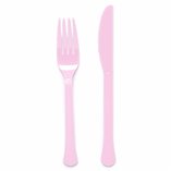 Solid Color Party Plastic Cutlery Light Pink (Marshmallow) - 24pk