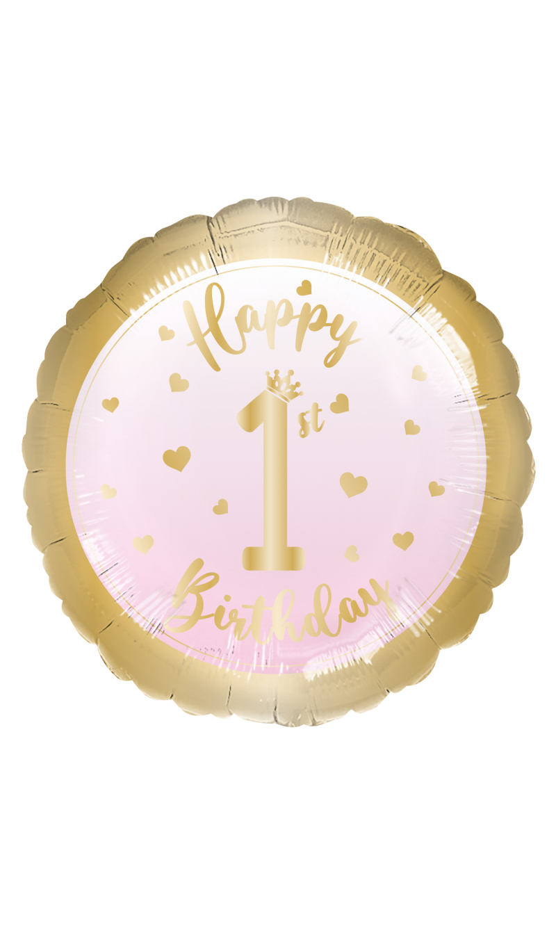 Standard 1st Birthday Girl Foil Balloon 43cm