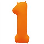 34 Inch Foil Balloon Number Neon Orange - No.1
