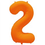 34 Inch Foil Balloon Number Neon Orange - No.2