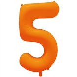 34 Inch Foil Balloon Number Neon Orange - No.5