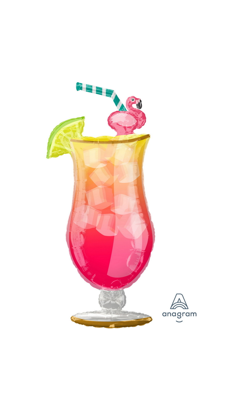 SuperShape Let's Flamingle Tropical Drink Foil Balloon 50cm x 104cm