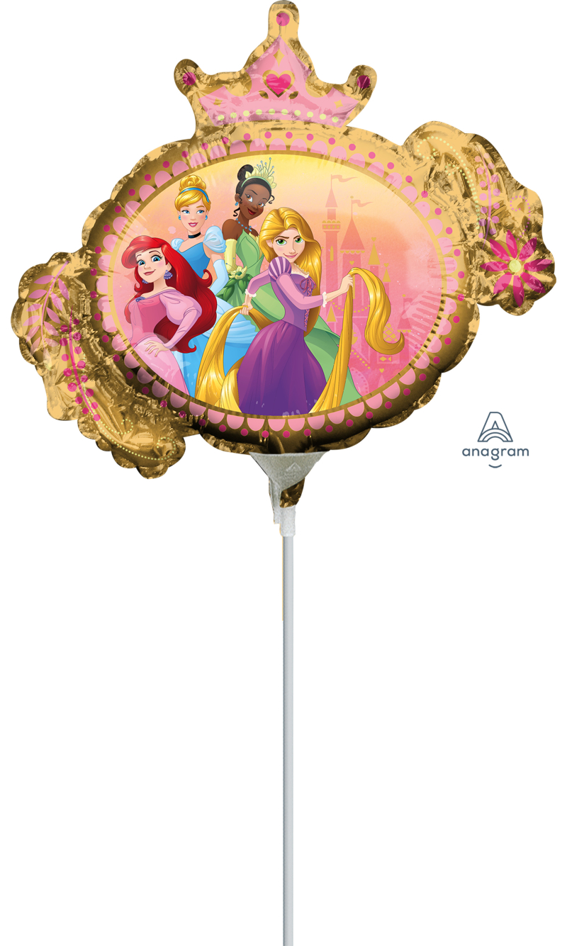 Mini Shape Princess Once Upon A Time Air-Filled 14 Inch Foil Balloon + Stick