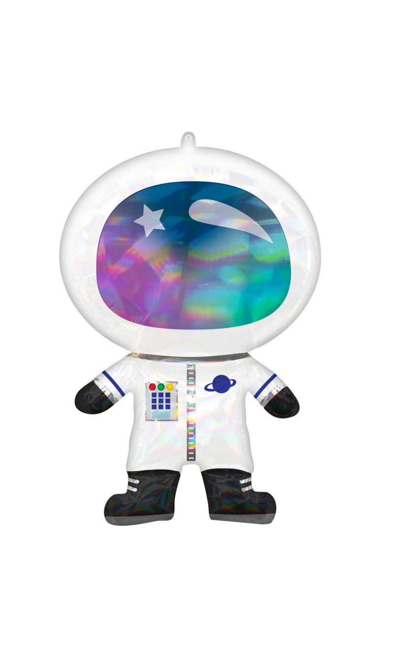 SuperShape Holographic Astronaut Foil Balloon 50cm x 76cm