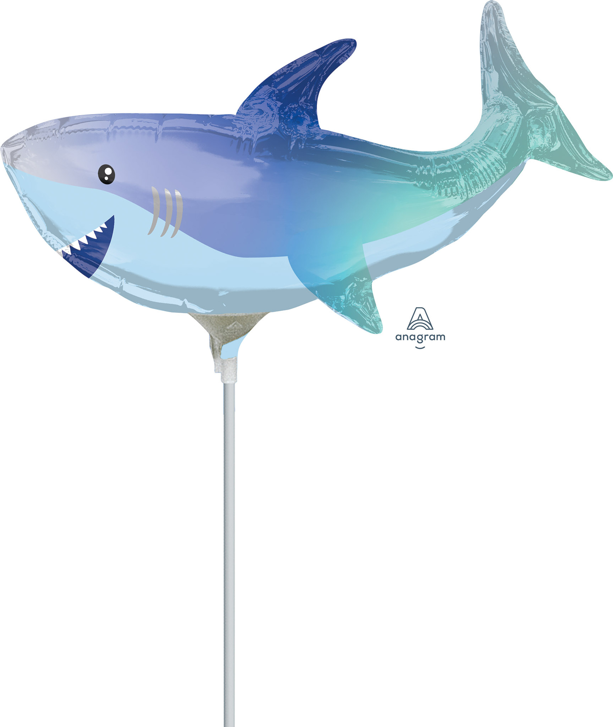 Mini Shape Shark Air-Filled 14 Inch Foil Balloon + Stick