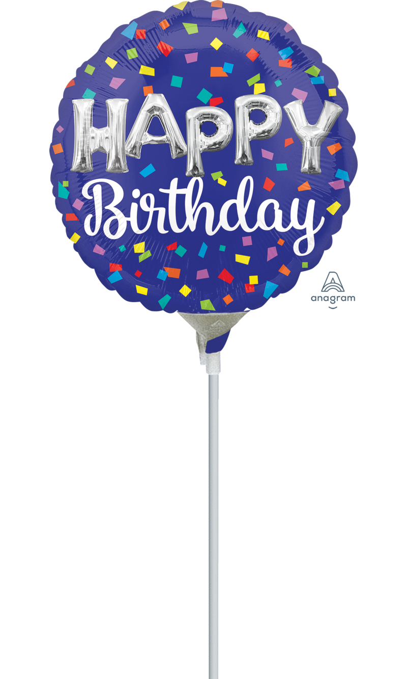 Mini Air-Filled Hbd Balloon Letters 23cm Foil Balloon + Stick
