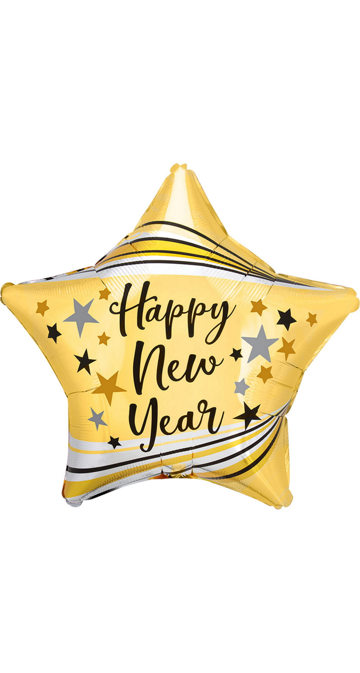 Happy New Year Standard Bursts & Stars Foil Balloon 43cm