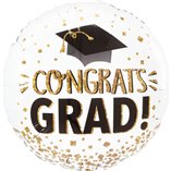 Graduation Congrats Grad Gold Glitter Foil Balloon 43cm