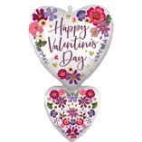 Valentines SuperShape Double Heart Foil Balloon 50cm x 78cm