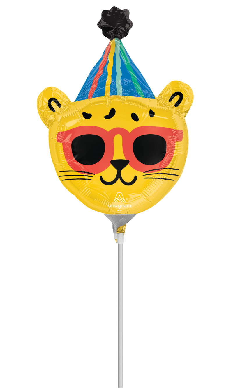 Mini Shape Party Animal Air-Filled 14 Inch Foil Balloon + Stick