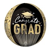 Graduation Orbz Stripes on Stripes Grad Foil Balloon 38cm x 40cm 