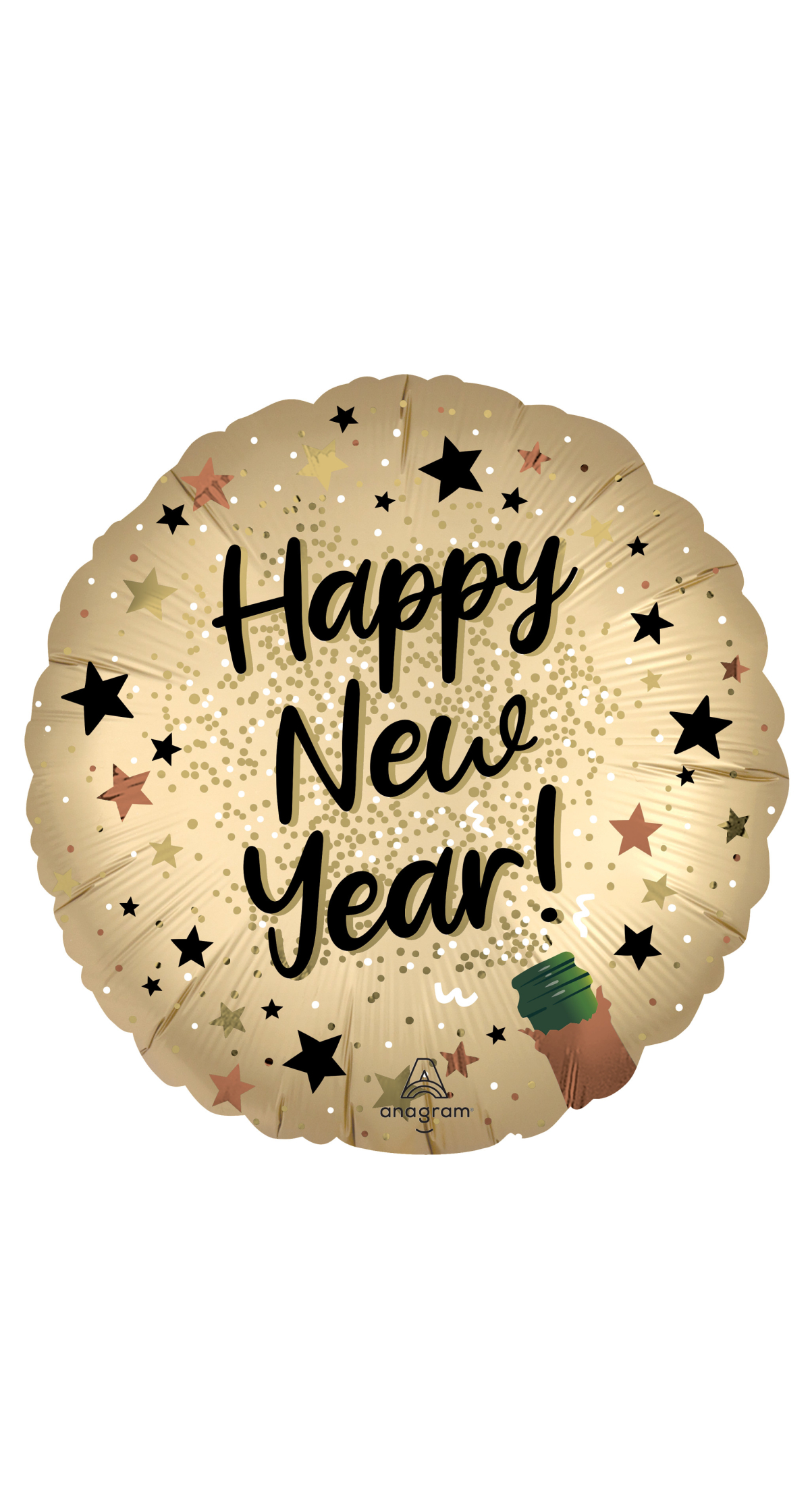 Happy New Year Satin Natural Sparkle Foil Balloon 43cm