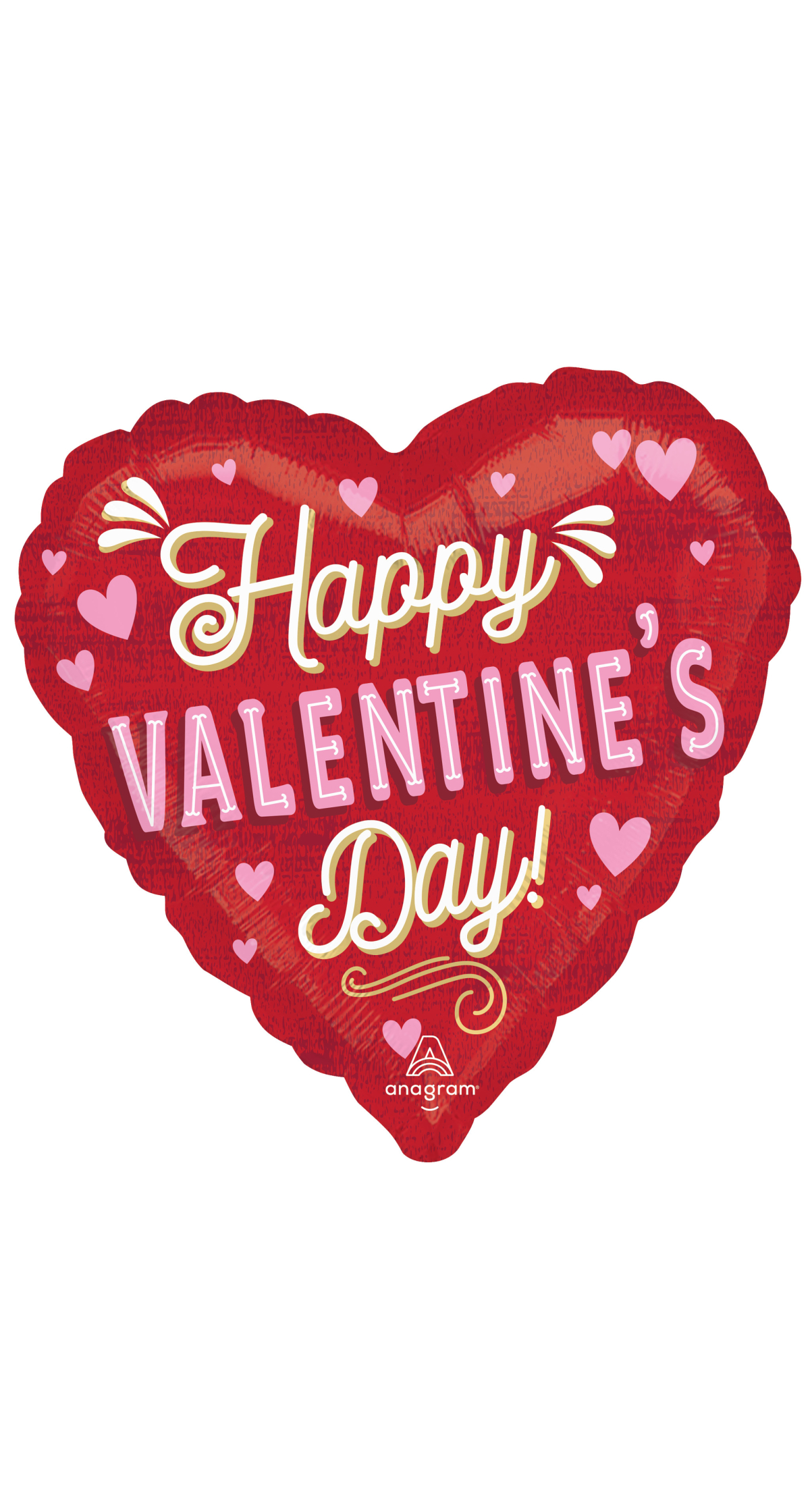 Valentines Heart Retro Valentine Foil Balloon 43cm
