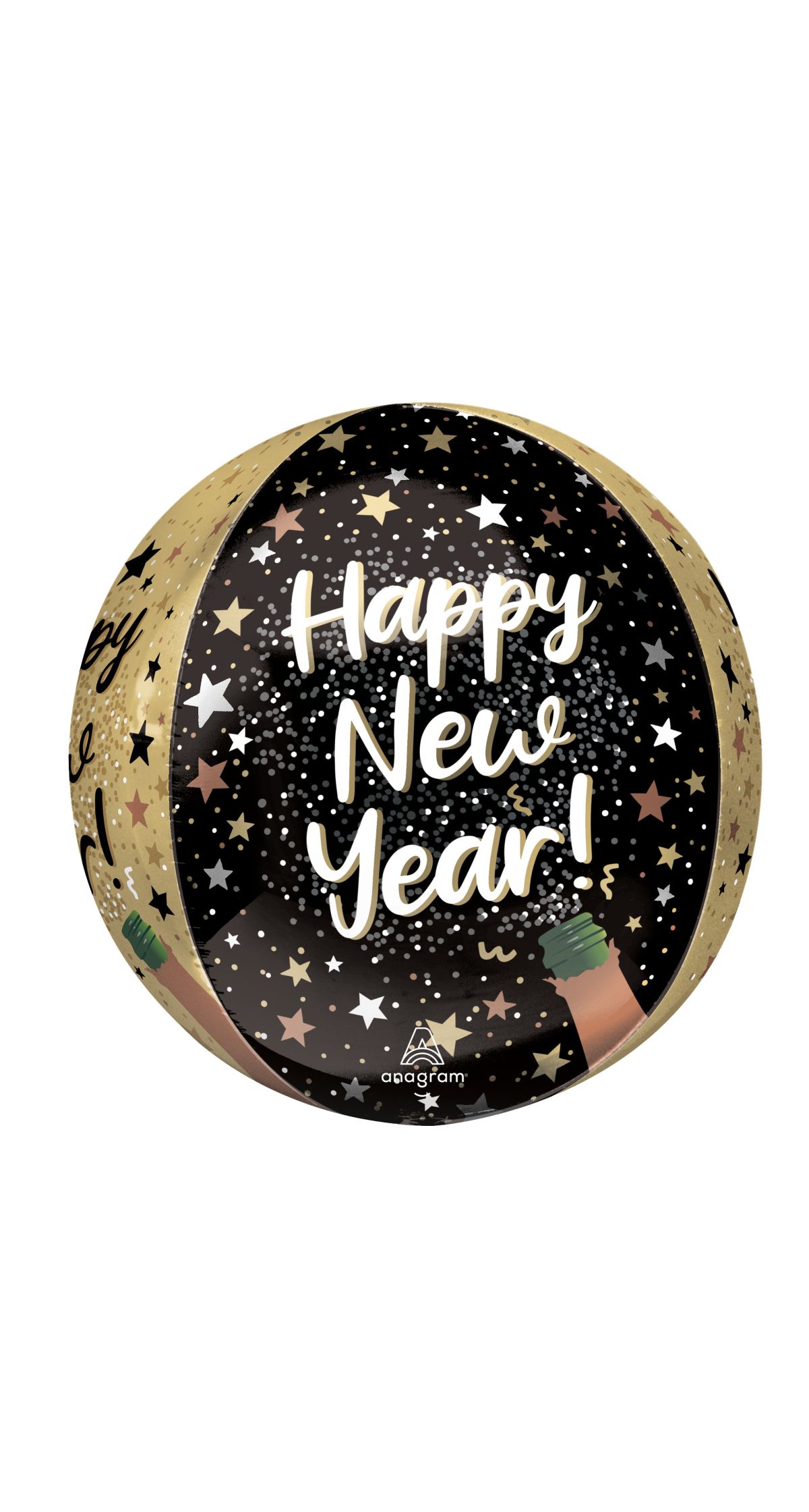Happy New Year Orbz Natural Sparkle Foil Balloon 38cm x 40cm