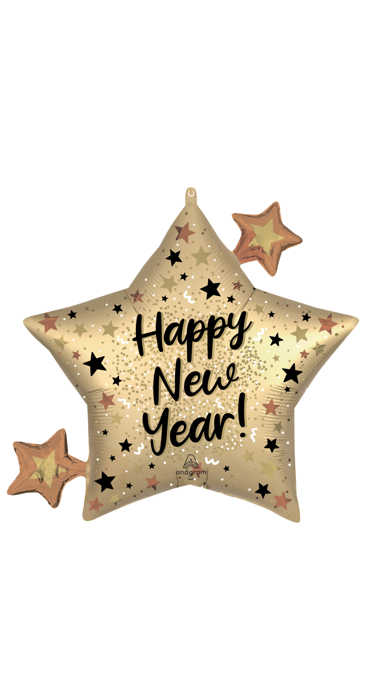 Happy New Year SuperShape Satin Sparkle Star Foil Balloon 73cm x 68cm