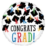 Graduation Hats Off Congrats Grad Foil Balloon 43cm