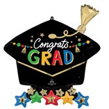 Graduation SuperShape Grad Cap Foil Balloon 66cm x 66cm