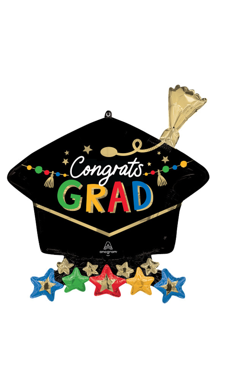Graduation SuperShape Grad Cap Foil Balloon 66cm x 66cm