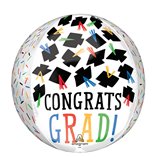 Graduation Orbz Hats Off Congrats Grad Foil Balloon 38cm x 40cm 