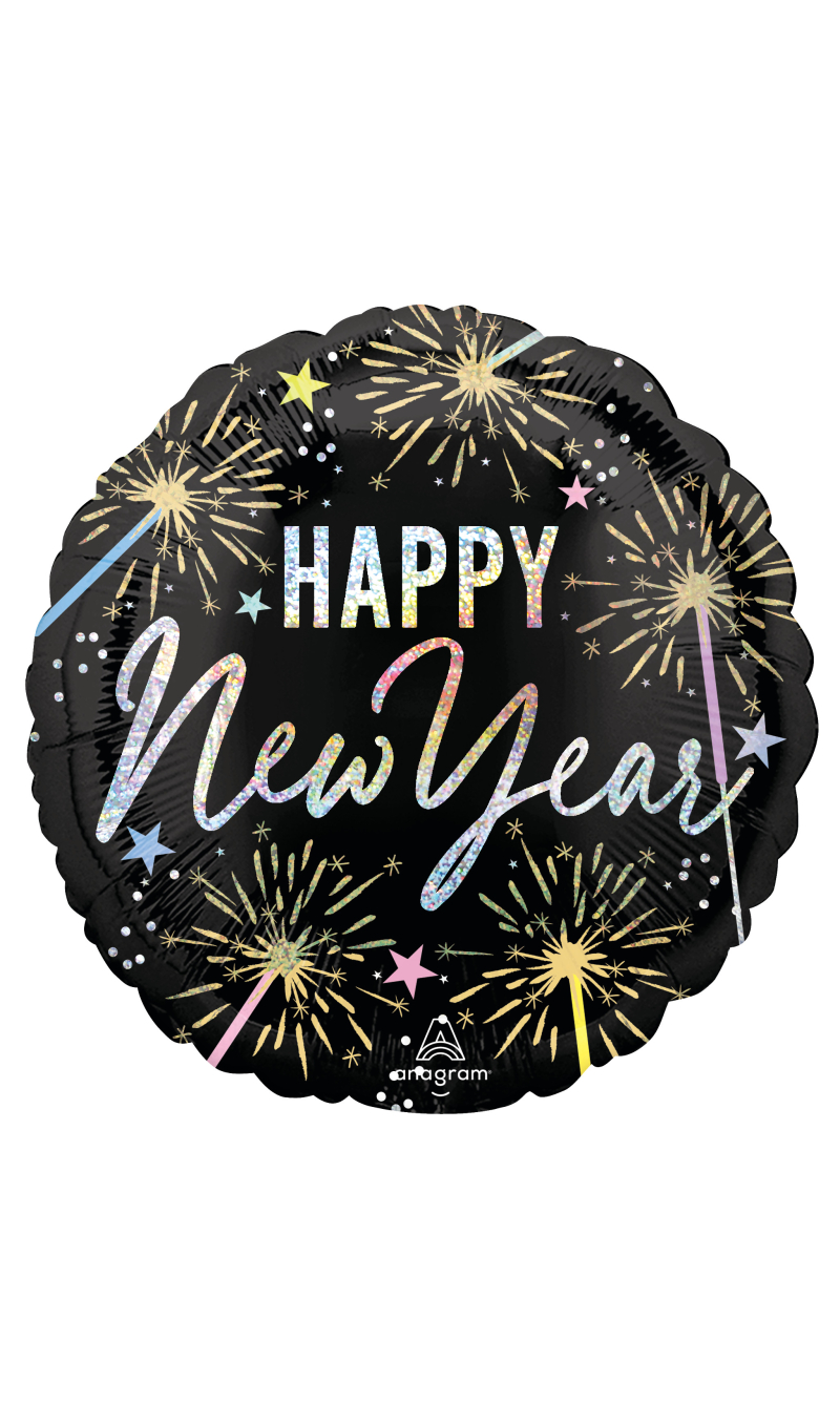 Happy New Year Festive Sparkle Foil Balloon 43cm
