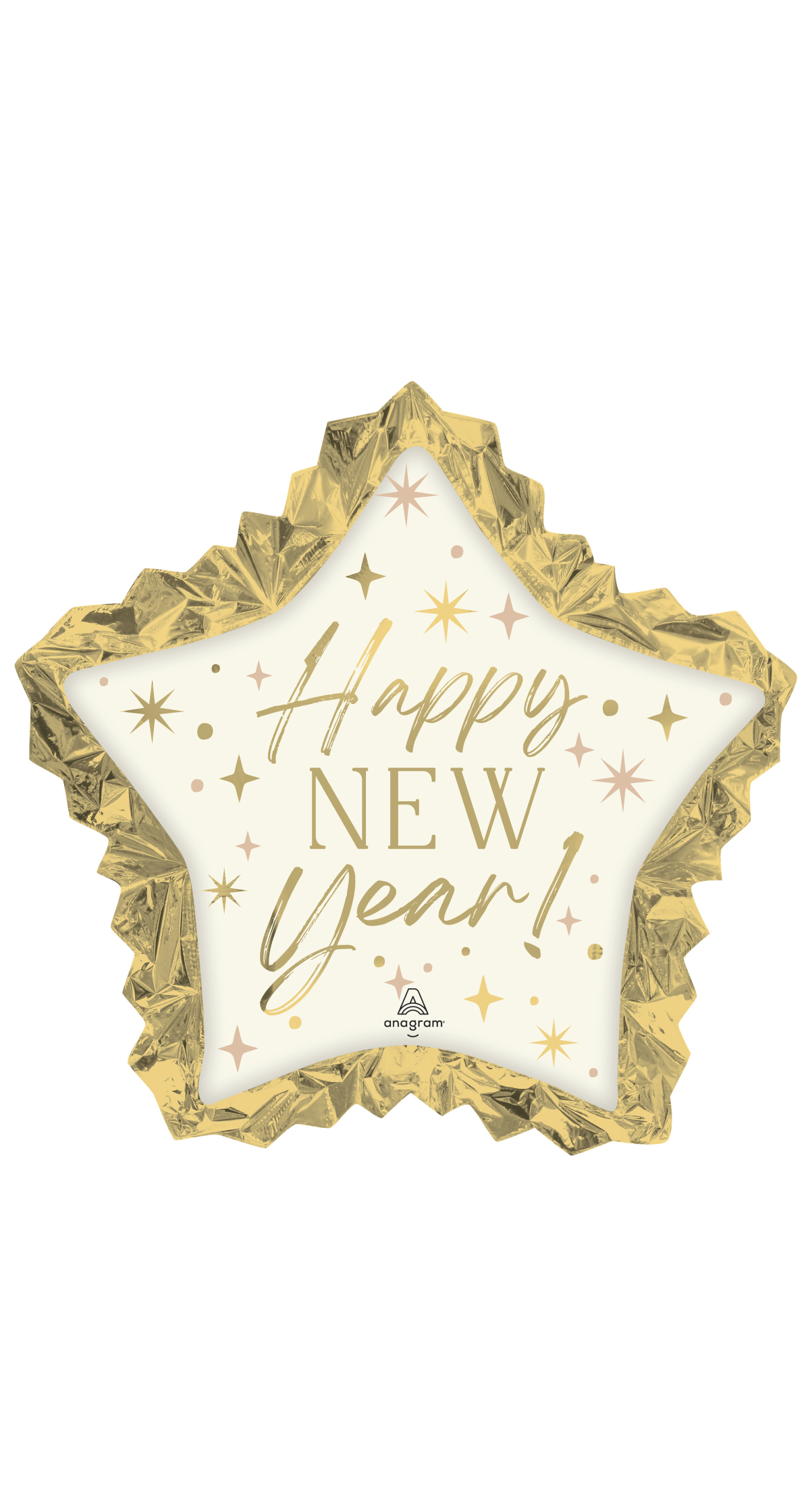 Happy New Year SuperShape Golden Soiree Star Foil Balloon 86cm x 81cm