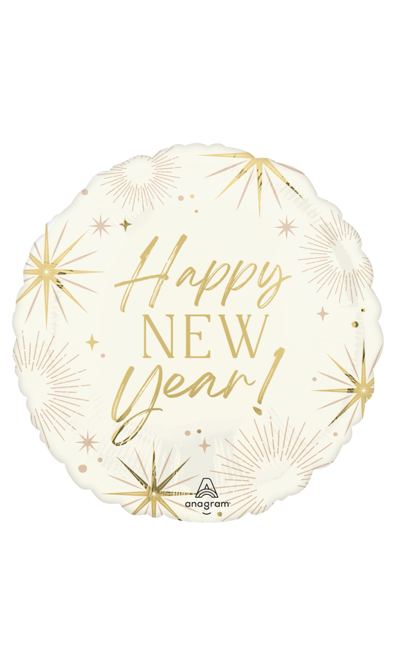 Happy New Year Golden Soiree Foil Balloon 43cm