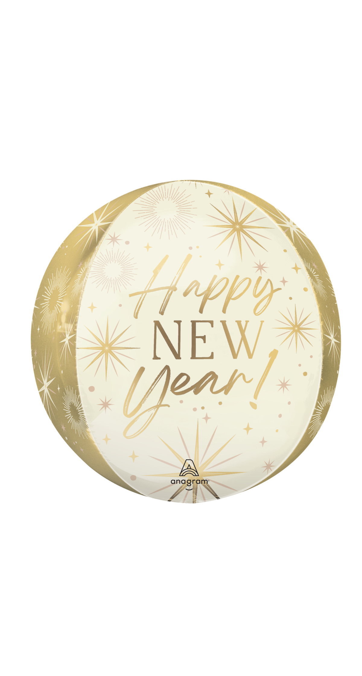 Happy New Year Orbz Golden Soiree Foil Balloon 38cm x 40cm