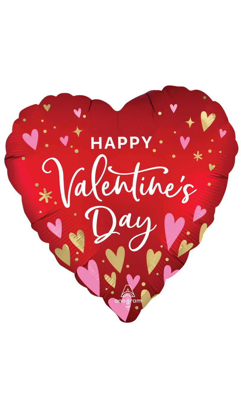 Valentines Heart Satin HVD Heartfelt Elegance Foil Balloon 43cm