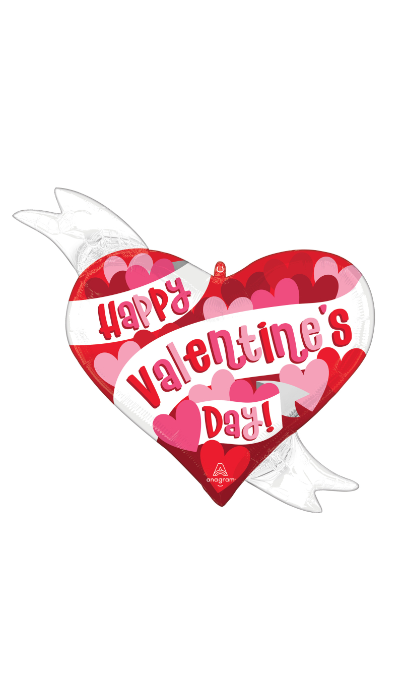 Valentines SuperShape Playful Hearts Foil Balloon 71cm x 66cm