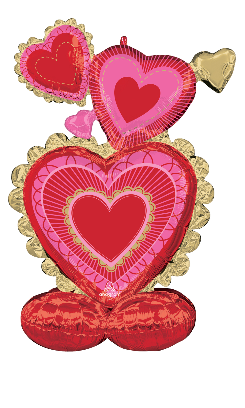 Valentines Scalloped Sweethearts Airloonz Foil Balloon 83cm x 127cm
