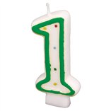 Numeral Candle 7.3cm (Assorted Colors) - No.1