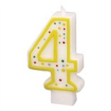Numeral Candle 7.3cm (Assorted Colors) - No.4