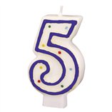 Numeral Candle 7.3cm (Assorted Colors) - No.5