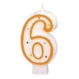 Numeral Candle 7.3cm (Assorted Colors) - No.6