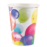 Balloons Party Paper Cups 250ml - 8pk