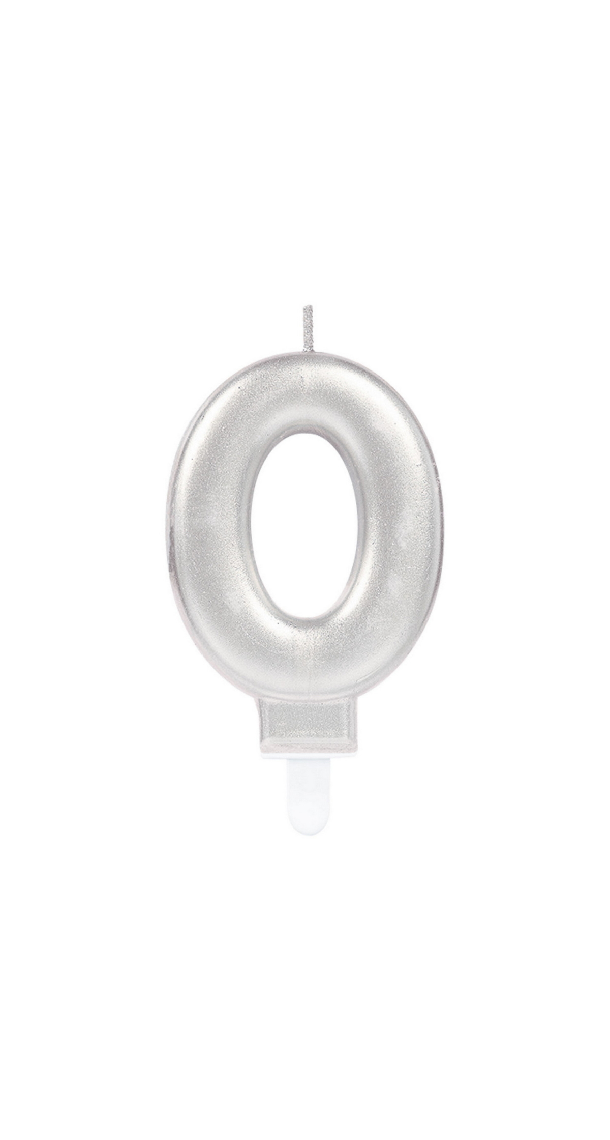 Sparkling Celebrations Candle with Holder 9.3cm Silver - No.0