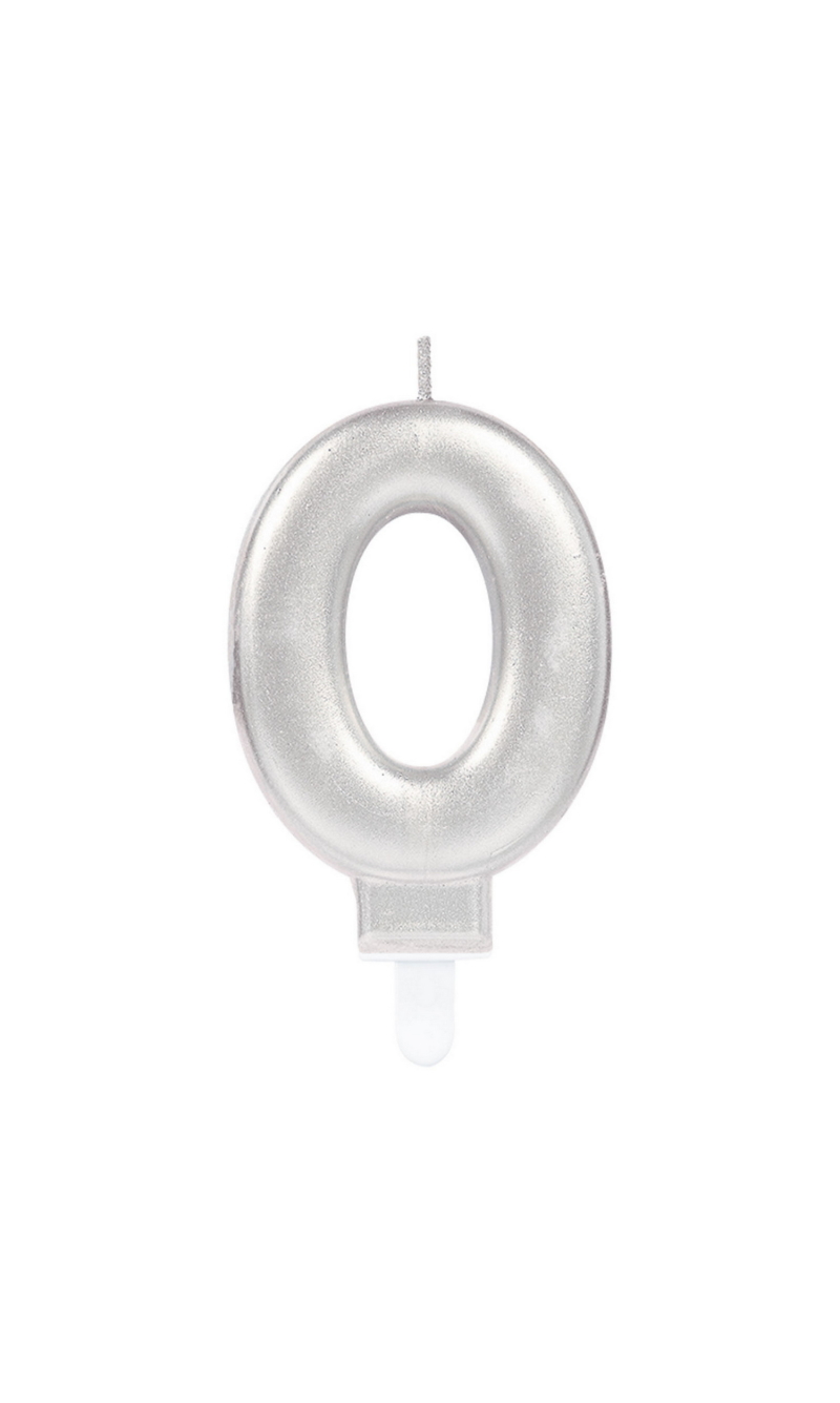 Sparkling Celebrations Candle with Holder 9.3cm Silver - No.0